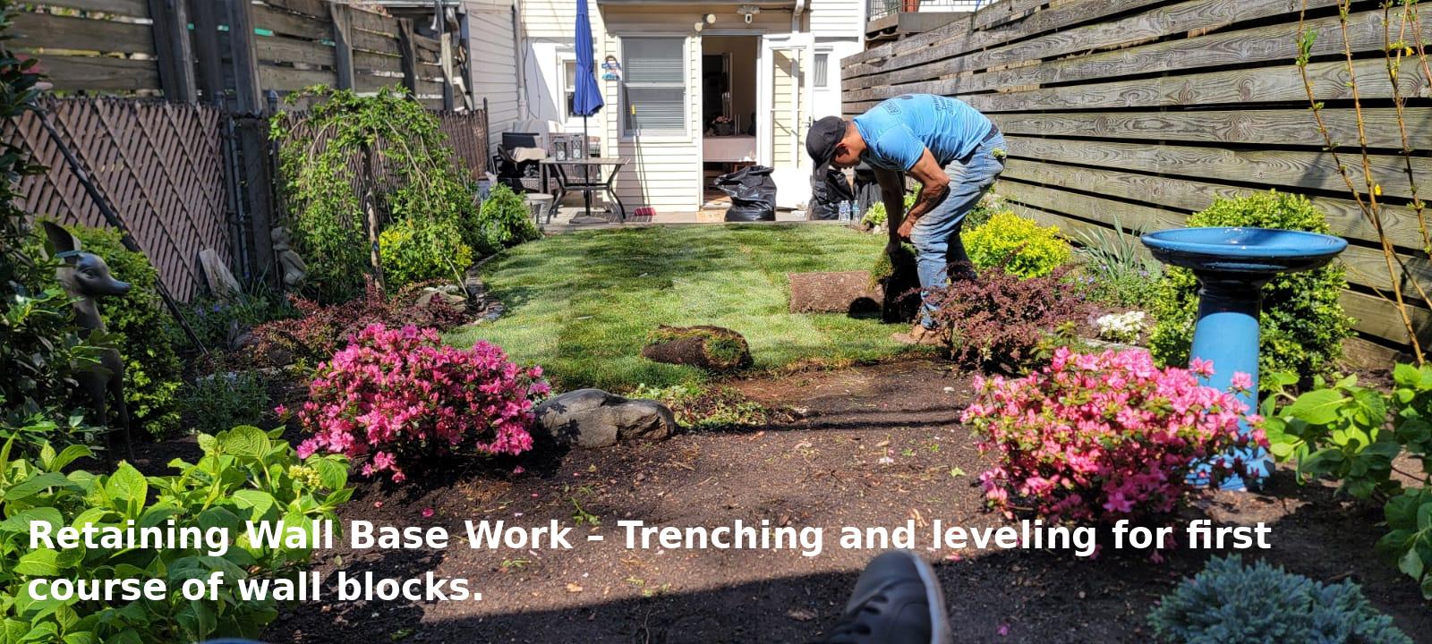 Retaining Wall Base Work